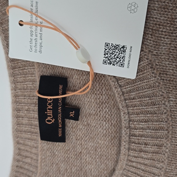 NWT QUINCE 100% Mongolian Cashmere Boxy Crewneck Sweater Oatmeal Size XL - Picture 14 of 17